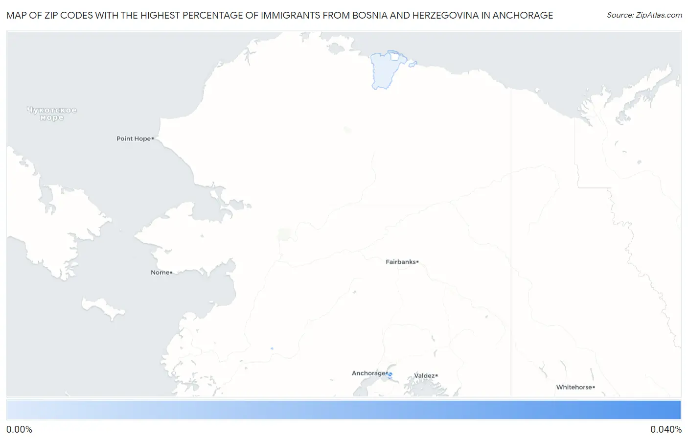 Zip Codes with the Highest Percentage of Immigrants from Bosnia and Herzegovina in Anchorage Map
