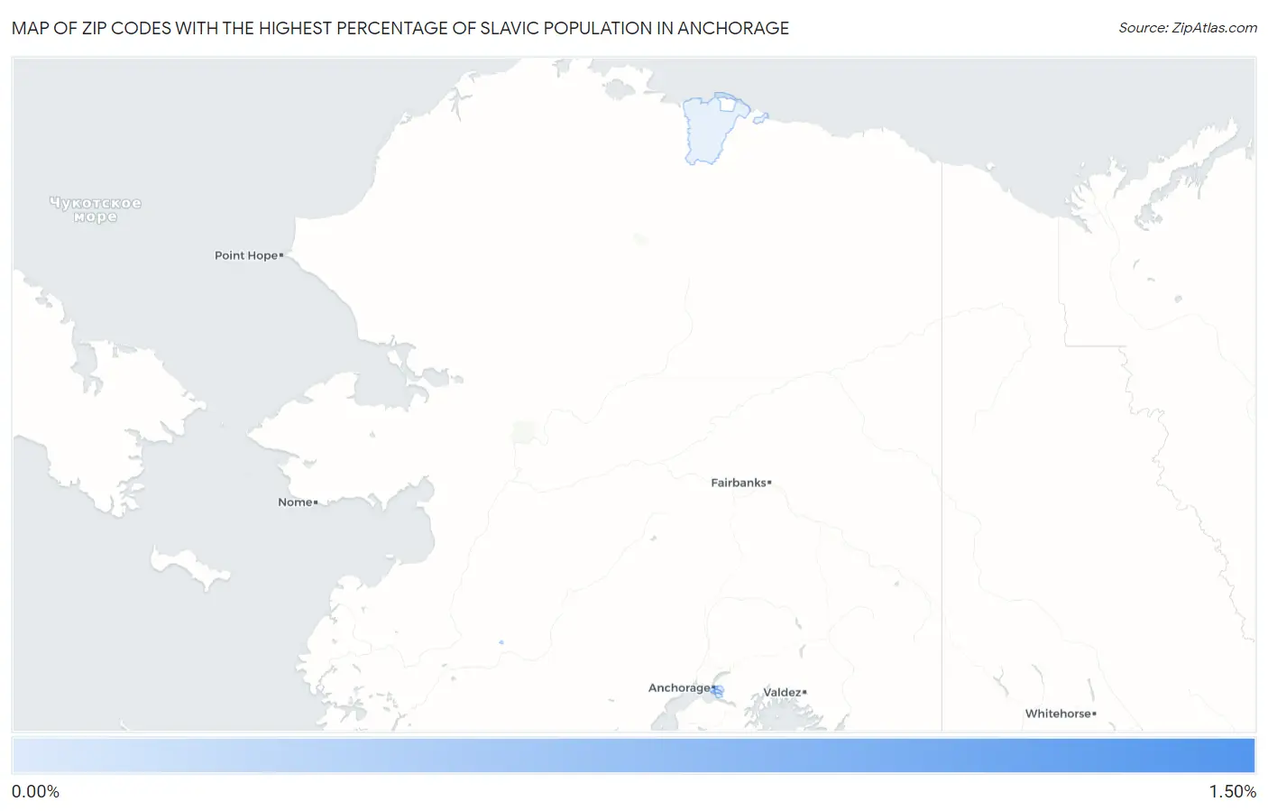 Zip Codes with the Highest Percentage of Slavic Population in Anchorage Map