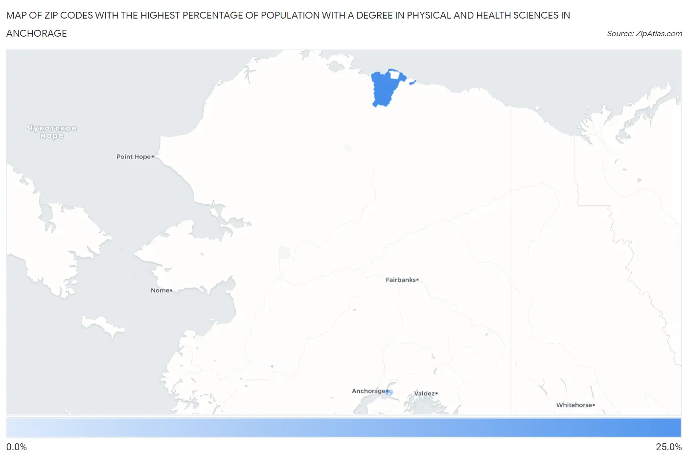 Zip Codes with the Highest Percentage of Population with a Degree in Physical and Health Sciences in Anchorage Map