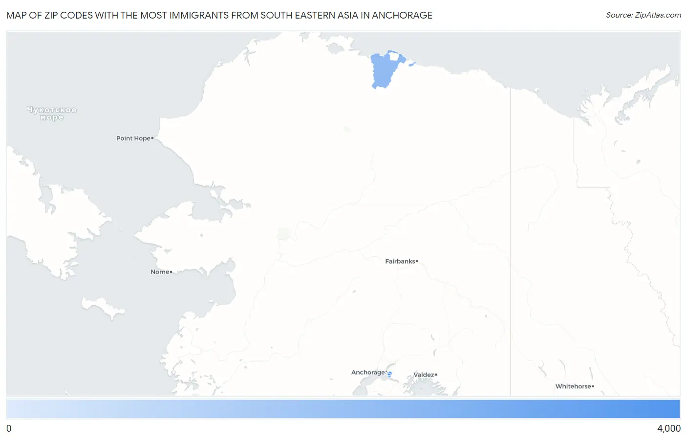 Zip Codes with the Most Immigrants from South Eastern Asia in Anchorage Map
