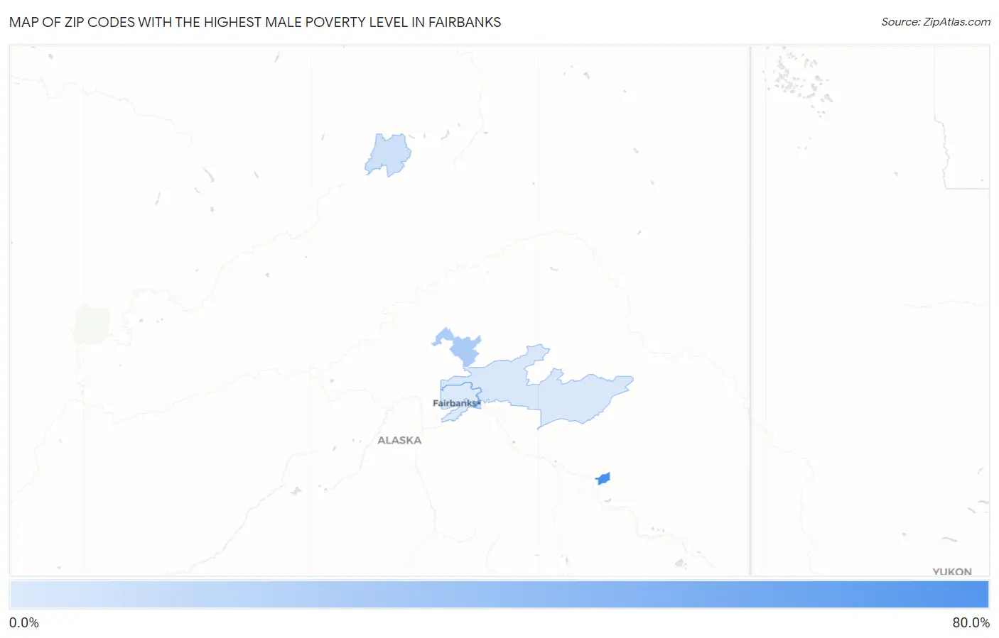 Zip Codes with the Highest Male Poverty Level in Fairbanks Map