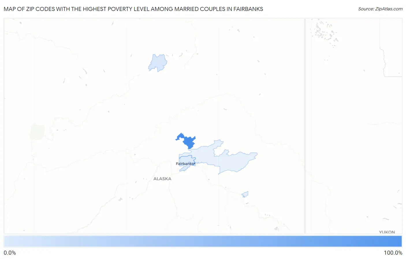 Zip Codes with the Highest Poverty Level Among Married Couples in Fairbanks Map