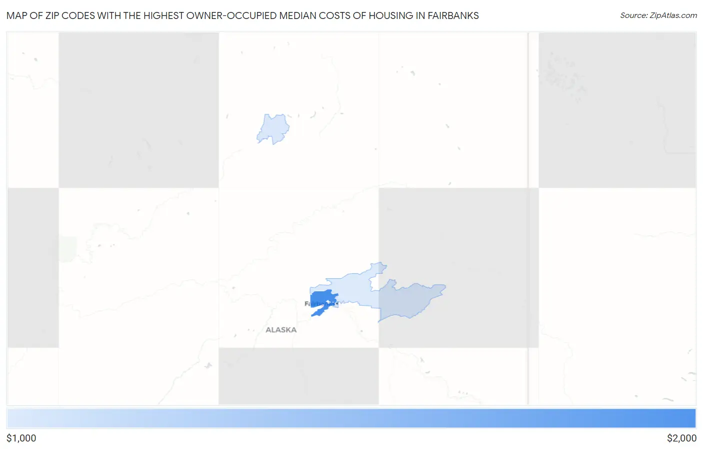 Zip Codes with the Highest Owner-Occupied Median Costs of Housing in Fairbanks Map