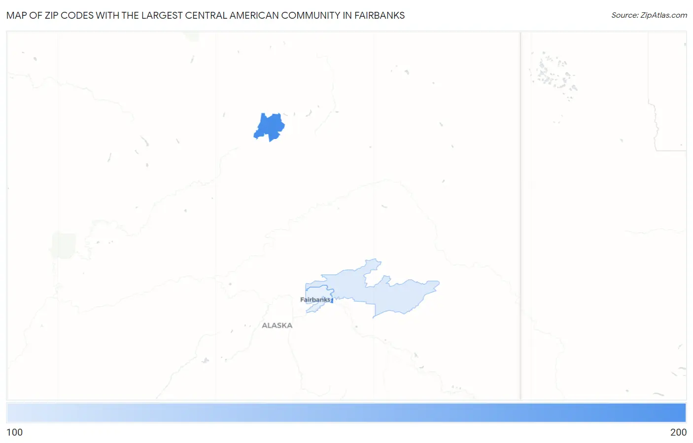 Zip Codes with the Largest Central American Community in Fairbanks Map