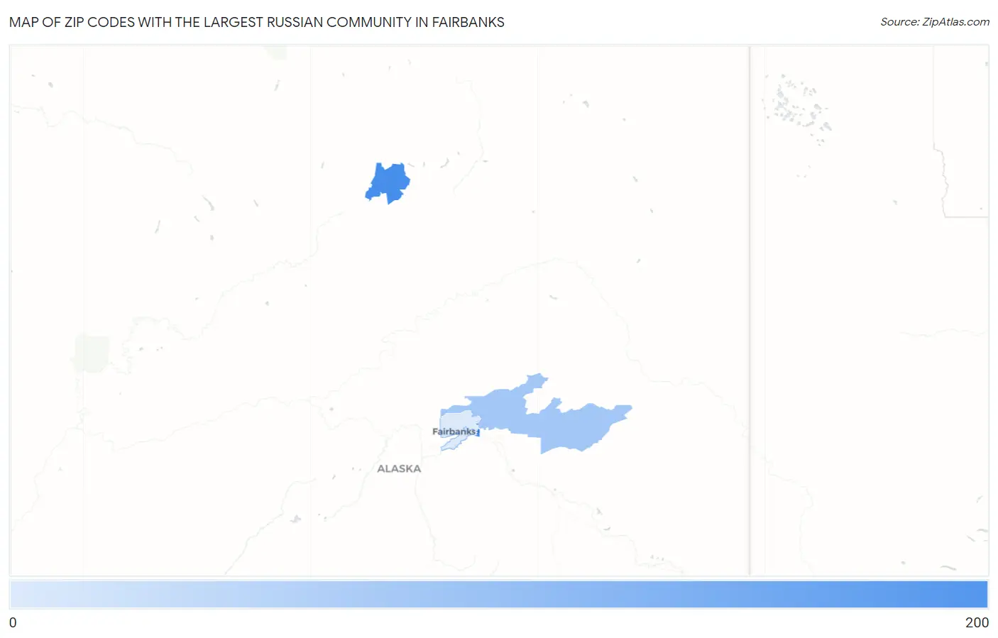 Zip Codes with the Largest Russian Community in Fairbanks Map