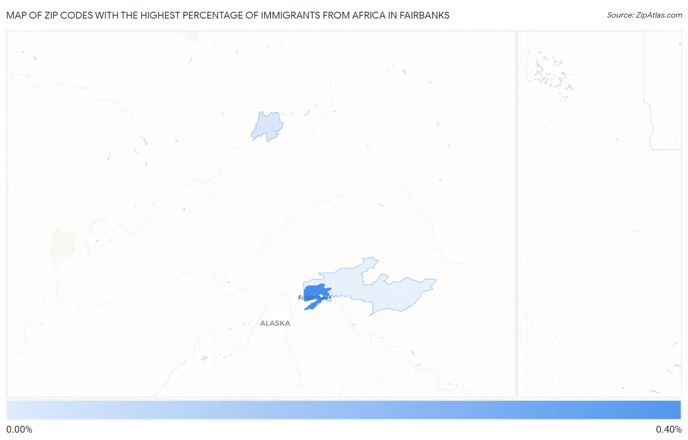 Zip Codes with the Highest Percentage of Immigrants from Africa in Fairbanks Map