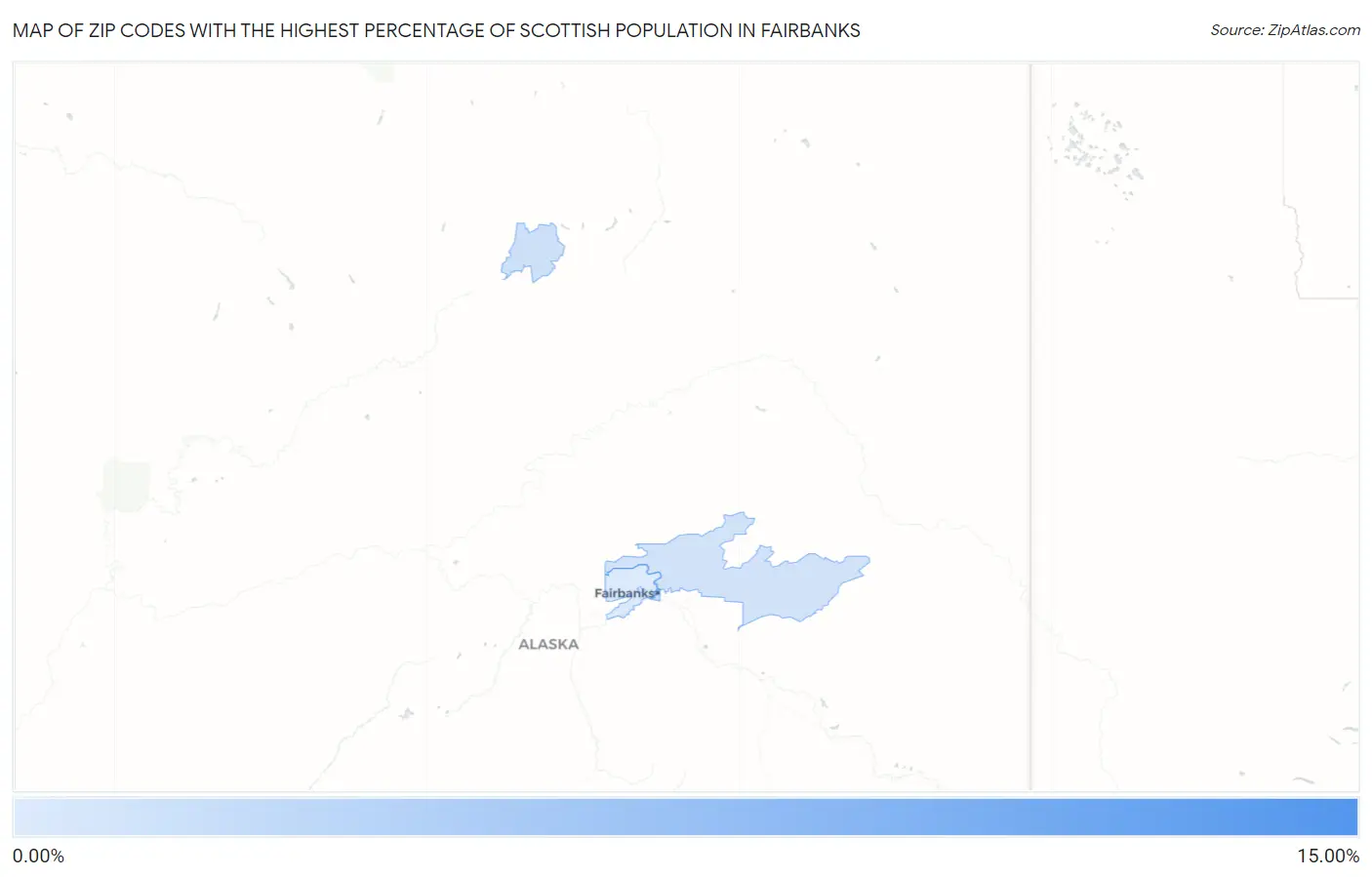 Zip Codes with the Highest Percentage of Scottish Population in Fairbanks Map