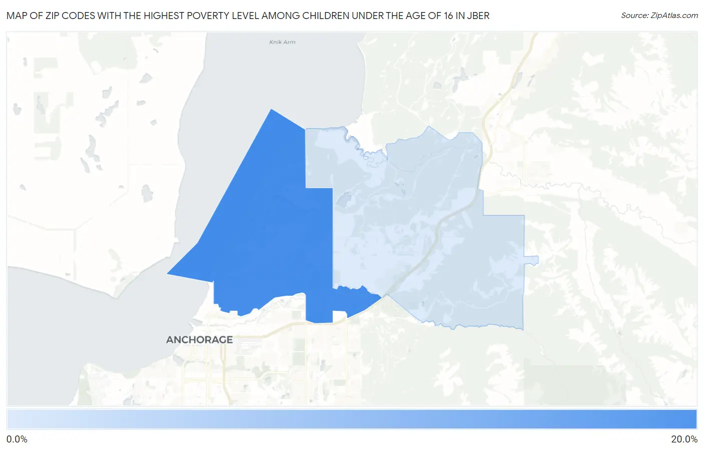 Zip Codes with the Highest Poverty Level Among Children Under the Age of 16 in Jber Map