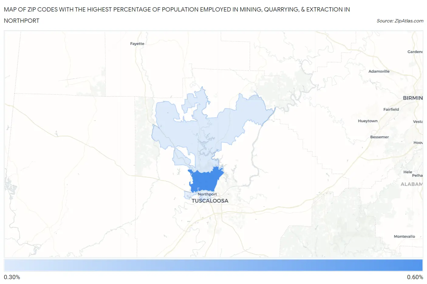 Zip Codes with the Highest Percentage of Population Employed in Mining, Quarrying, & Extraction in Northport Map