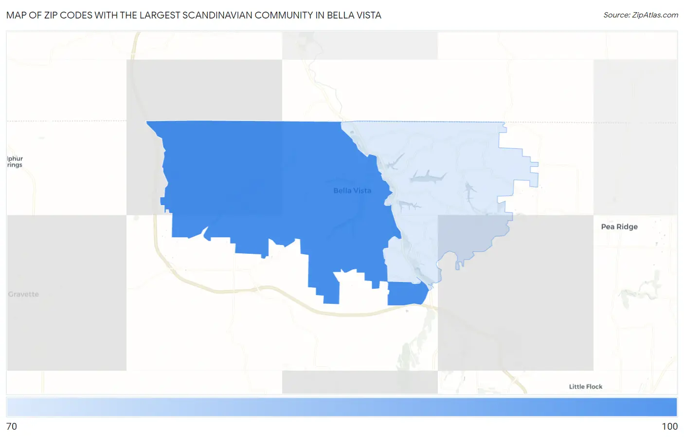 Zip Codes with the Largest Scandinavian Community in Bella Vista Map