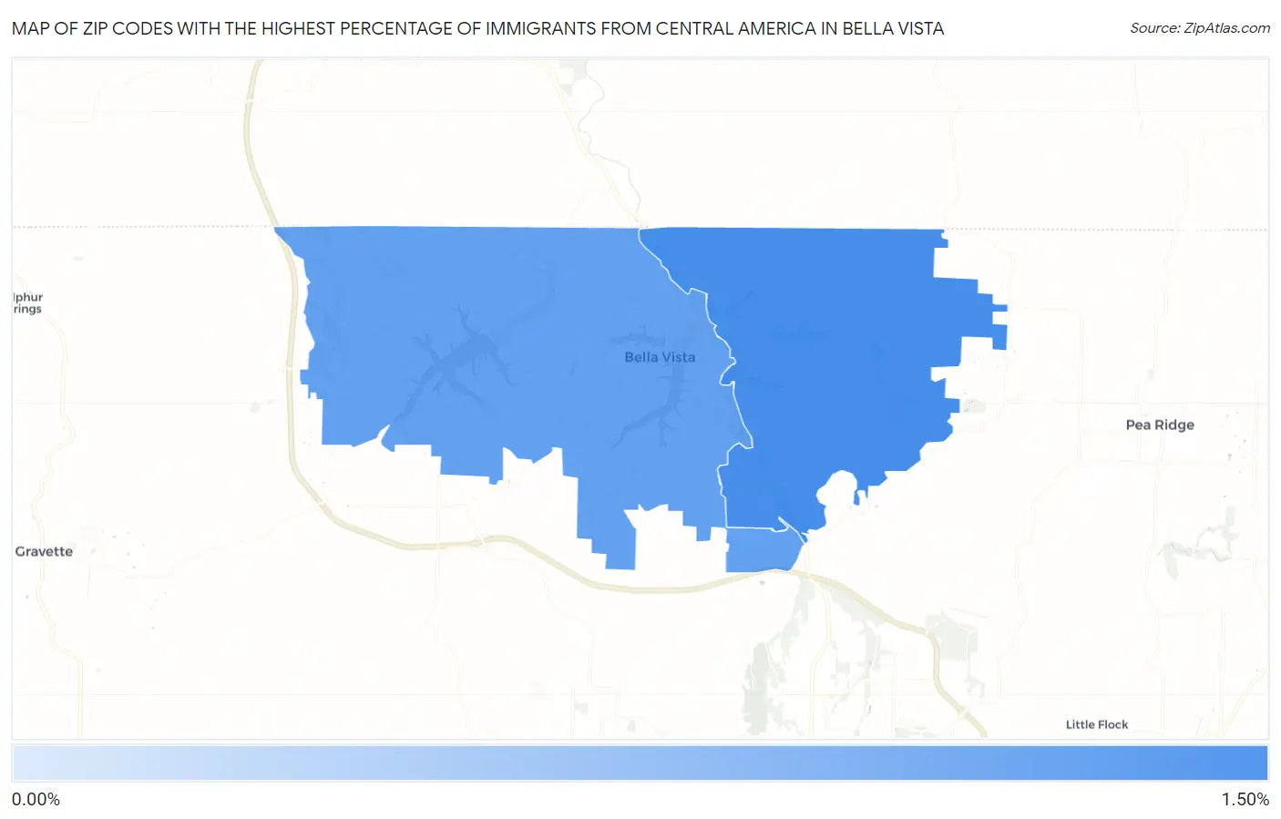 Zip Codes with the Highest Percentage of Immigrants from Central America in Bella Vista Map