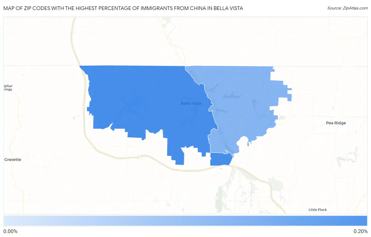 Zip Codes with the Highest Percentage of Immigrants from China in Bella Vista Map