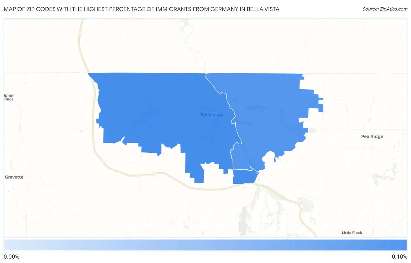 Zip Codes with the Highest Percentage of Immigrants from Germany in Bella Vista Map