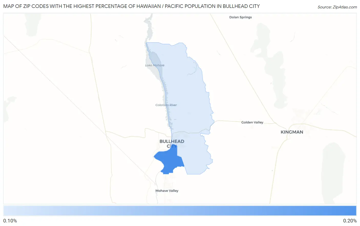 Zip Codes with the Highest Percentage of Hawaiian / Pacific Population in Bullhead City Map