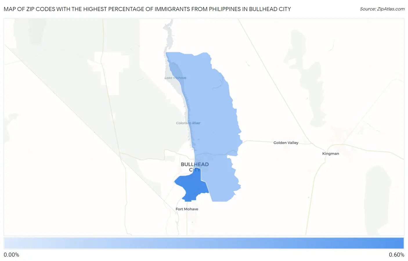 Zip Codes with the Highest Percentage of Immigrants from Philippines in Bullhead City Map
