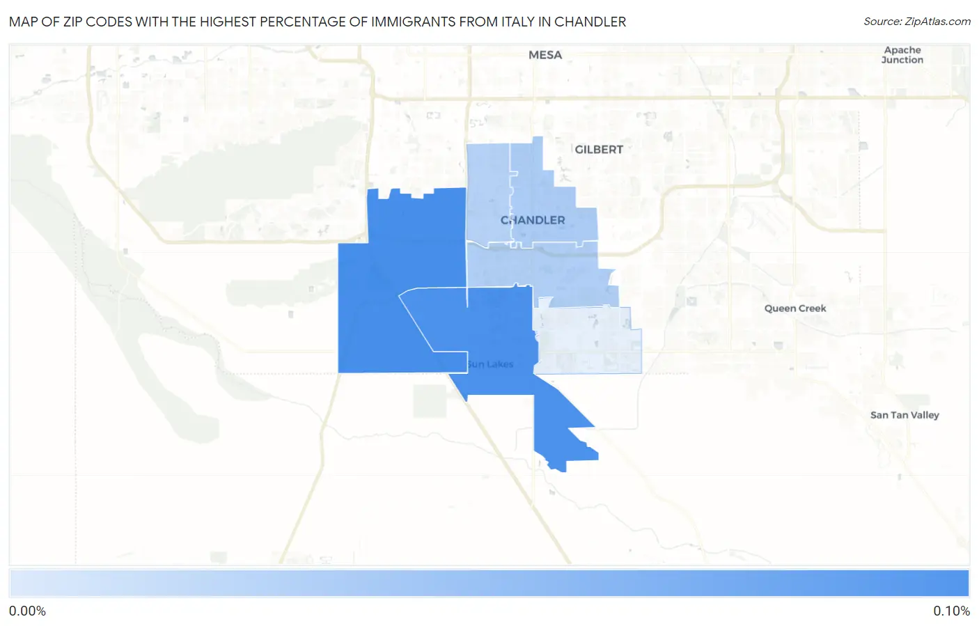 Zip Codes with the Highest Percentage of Immigrants from Italy in Chandler Map