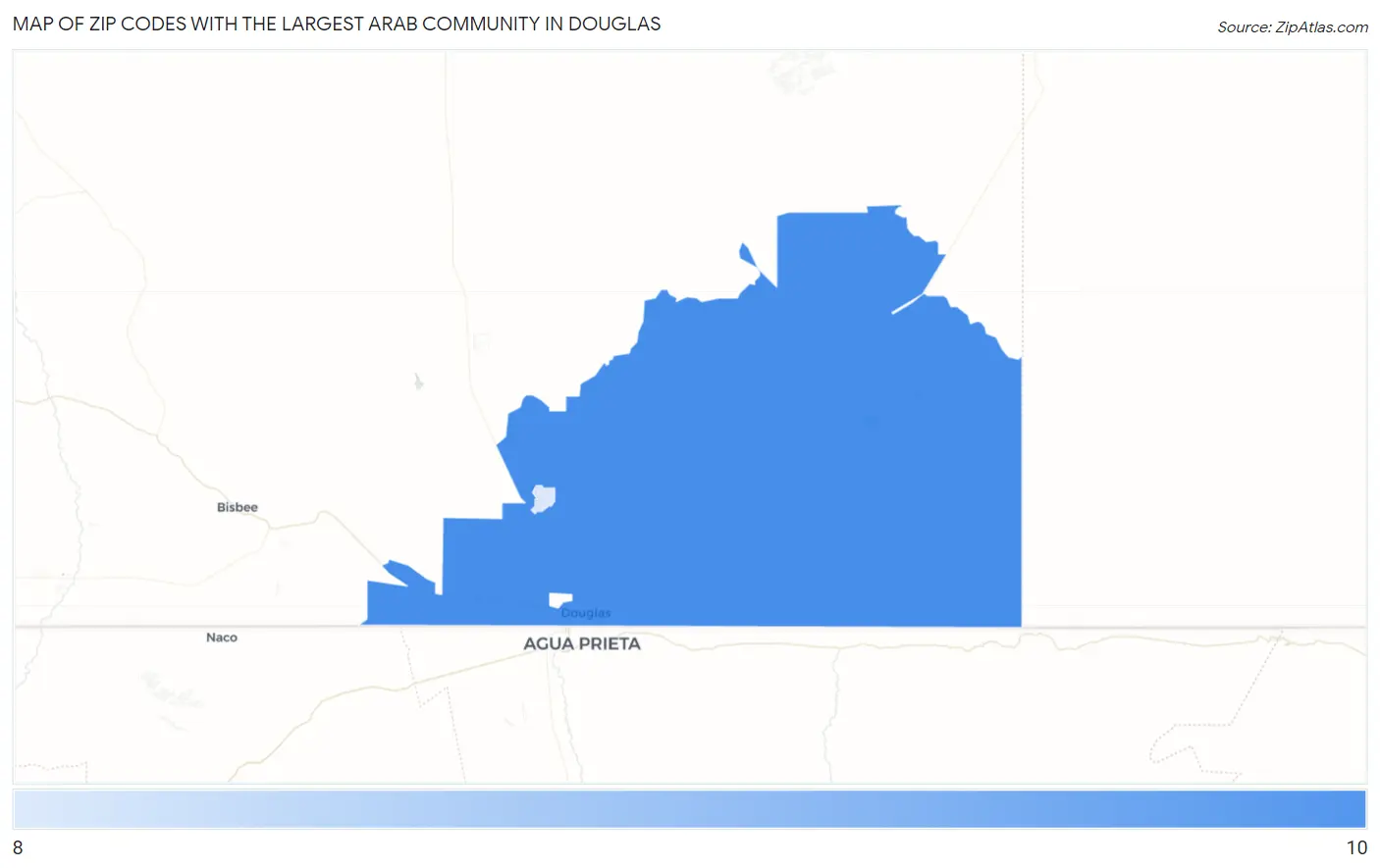 Zip Codes with the Largest Arab Community in Douglas Map