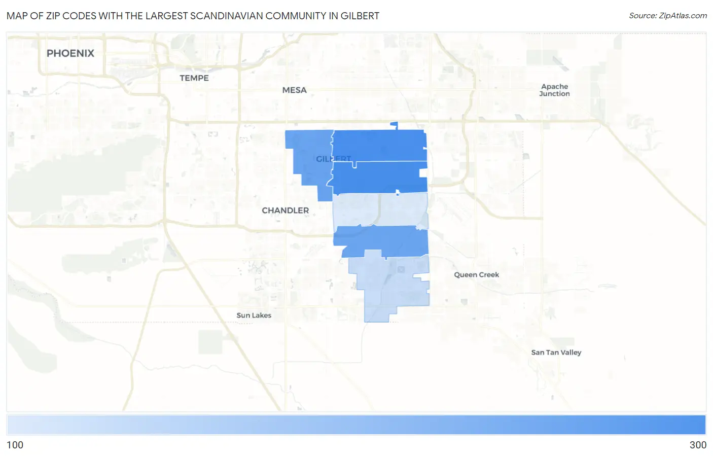 Zip Codes with the Largest Scandinavian Community in Gilbert Map