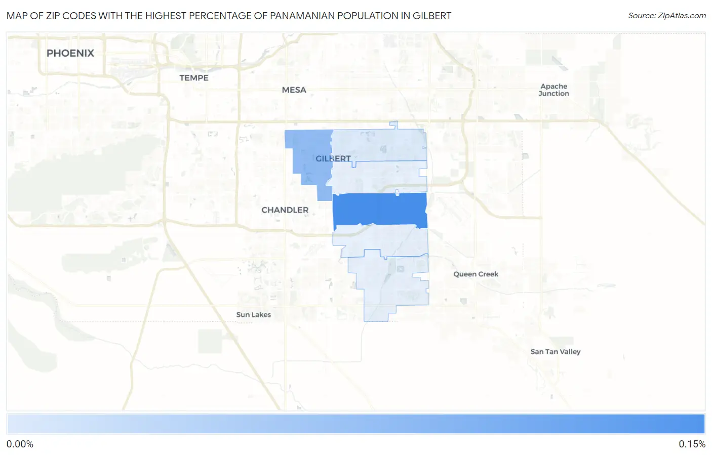 Zip Codes with the Highest Percentage of Panamanian Population in Gilbert Map