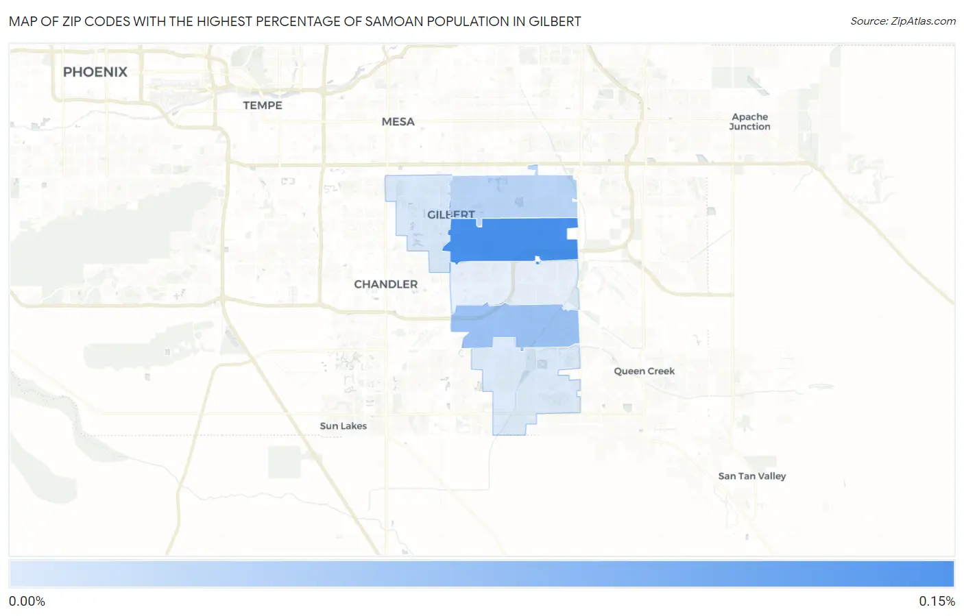 Zip Codes with the Highest Percentage of Samoan Population in Gilbert Map