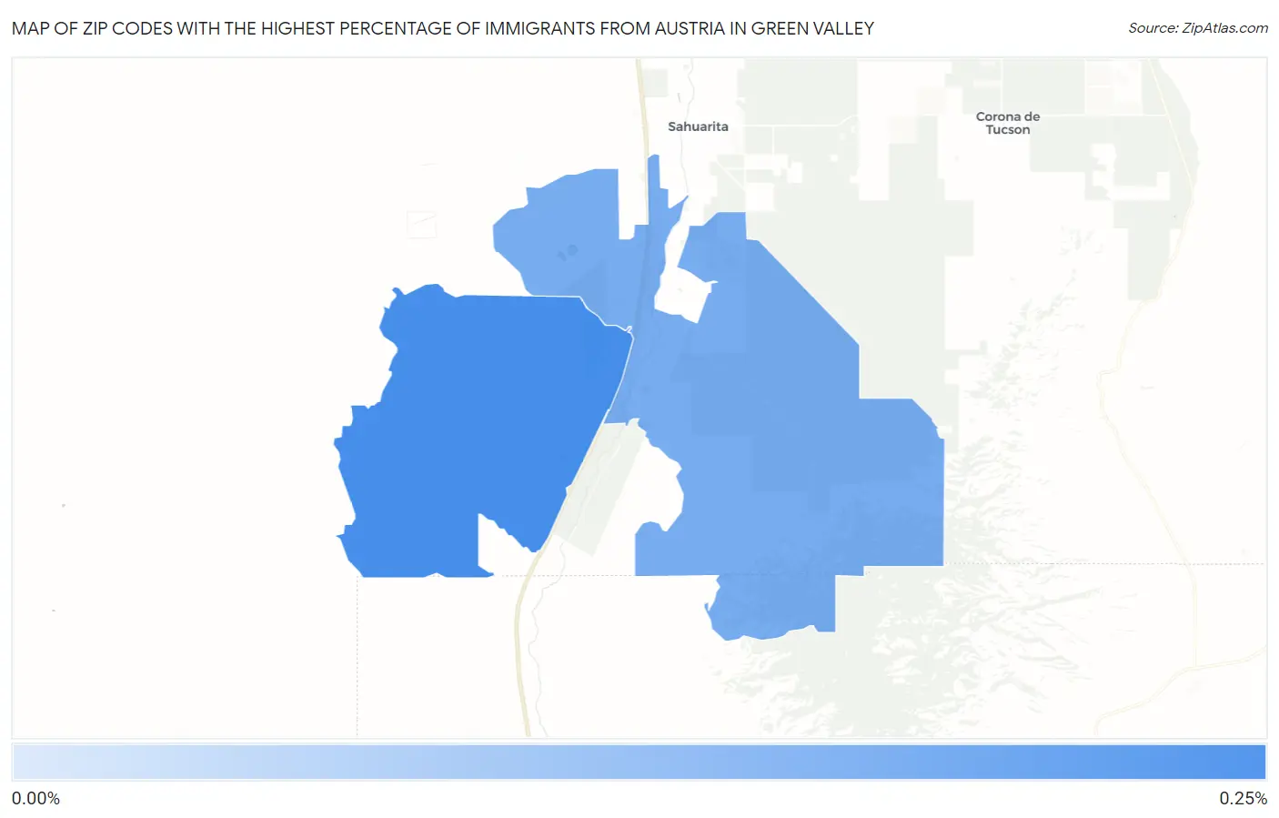 Zip Codes with the Highest Percentage of Immigrants from Austria in Green Valley Map