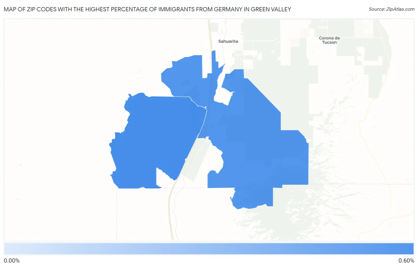 Zip Codes with the Highest Percentage of Immigrants from Germany in Green Valley Map