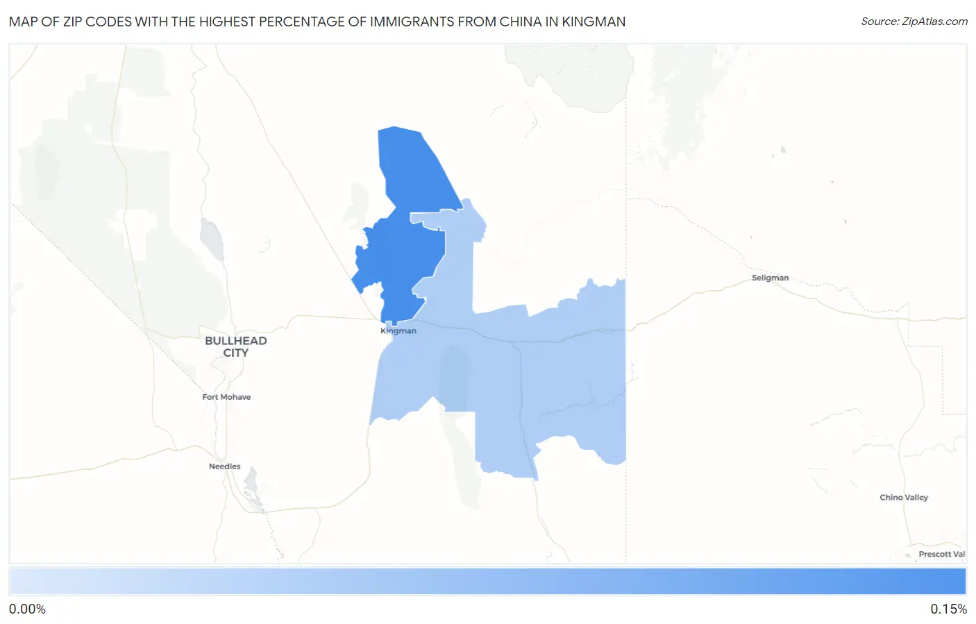 Zip Codes with the Highest Percentage of Immigrants from China in Kingman Map