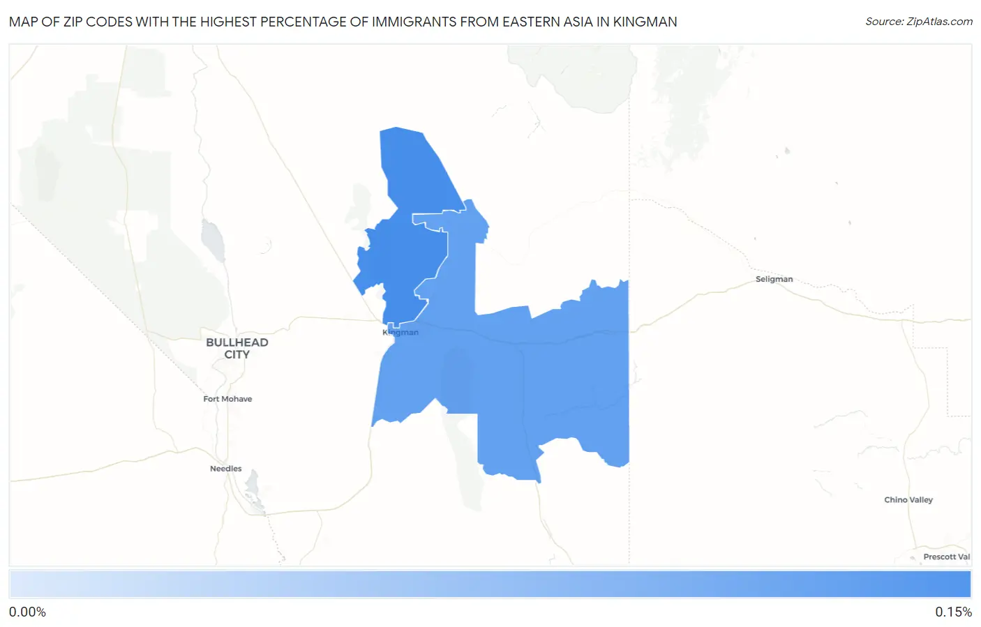 Zip Codes with the Highest Percentage of Immigrants from Eastern Asia in Kingman Map