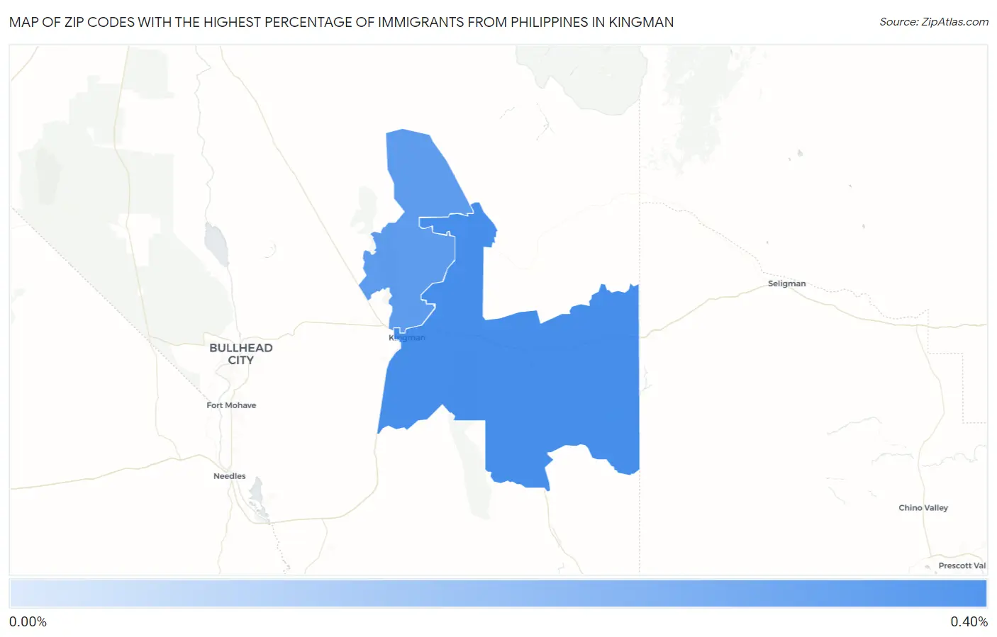 Zip Codes with the Highest Percentage of Immigrants from Philippines in Kingman Map