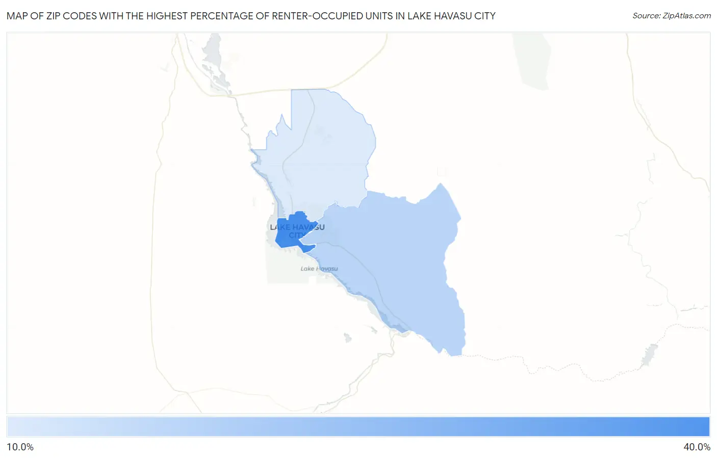 Zip Codes with the Highest Percentage of Renter-Occupied Units in Lake Havasu City Map