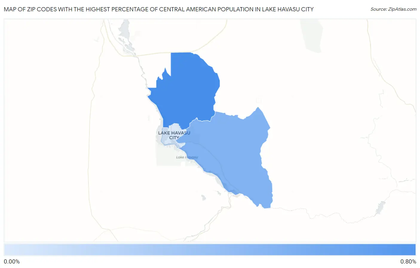 Zip Codes with the Highest Percentage of Central American Population in Lake Havasu City Map