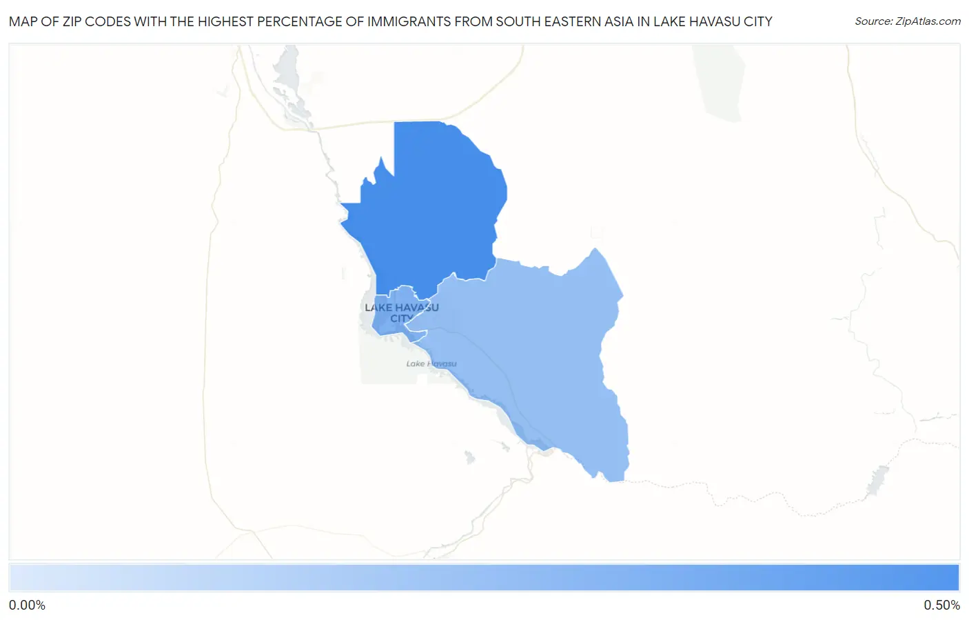 Zip Codes with the Highest Percentage of Immigrants from South Eastern Asia in Lake Havasu City Map