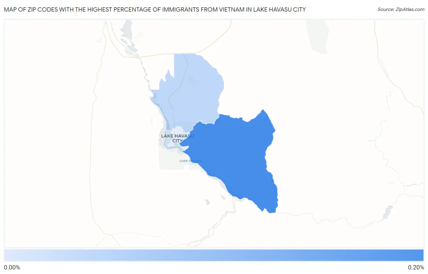 Zip Codes with the Highest Percentage of Immigrants from Vietnam in Lake Havasu City Map