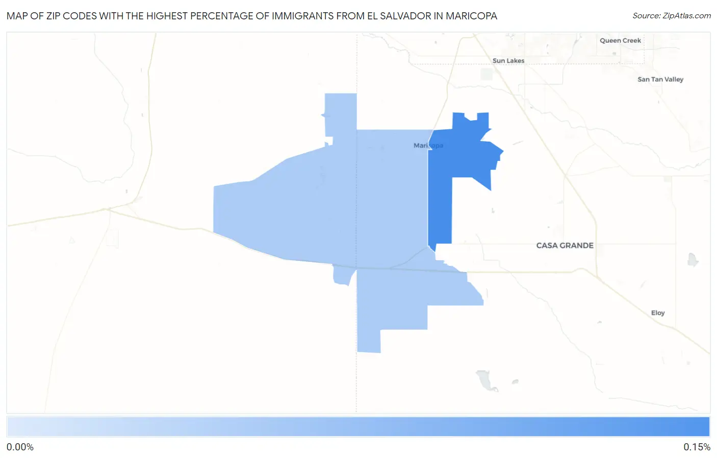 Zip Codes with the Highest Percentage of Immigrants from El Salvador in Maricopa Map