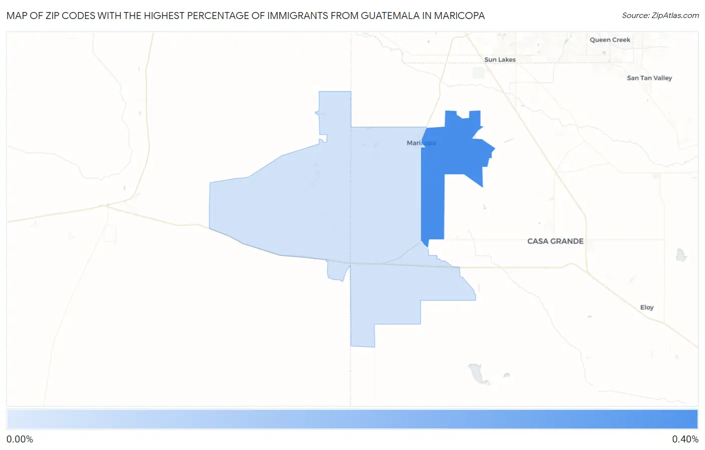 Zip Codes with the Highest Percentage of Immigrants from Guatemala in Maricopa Map