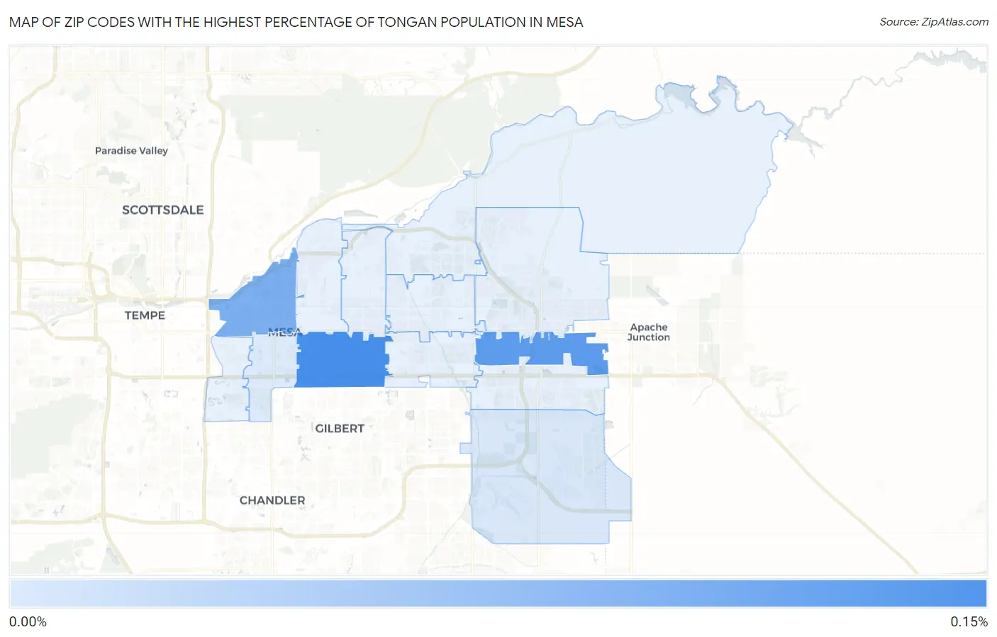 Zip Codes with the Highest Percentage of Tongan Population in Mesa Map