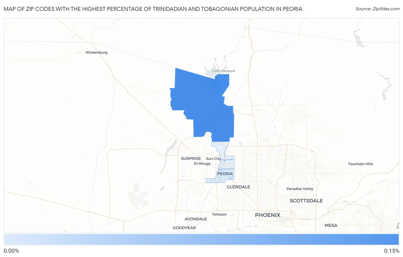 Zip Codes with the Highest Percentage of Trinidadian and Tobagonian Population in Peoria Map
