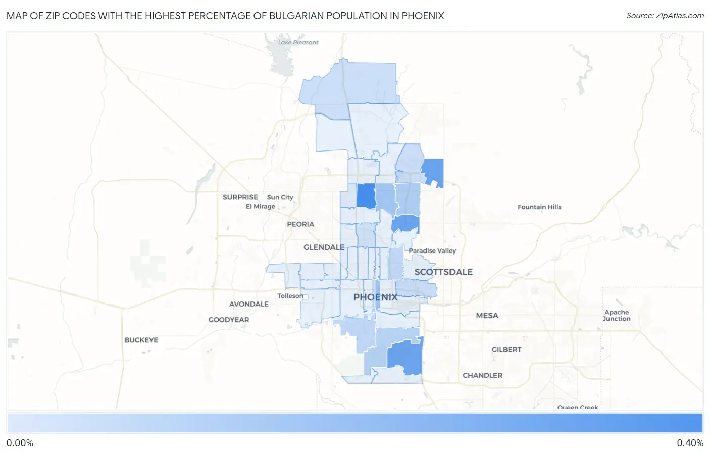 Zip Codes with the Highest Percentage of Bulgarian Population in Phoenix Map