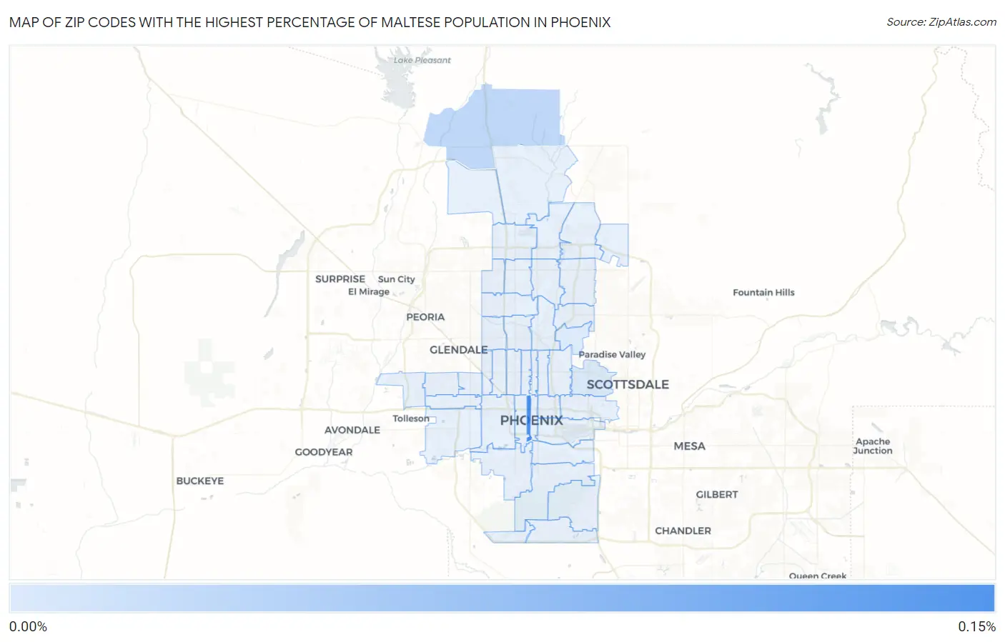Zip Codes with the Highest Percentage of Maltese Population in Phoenix Map