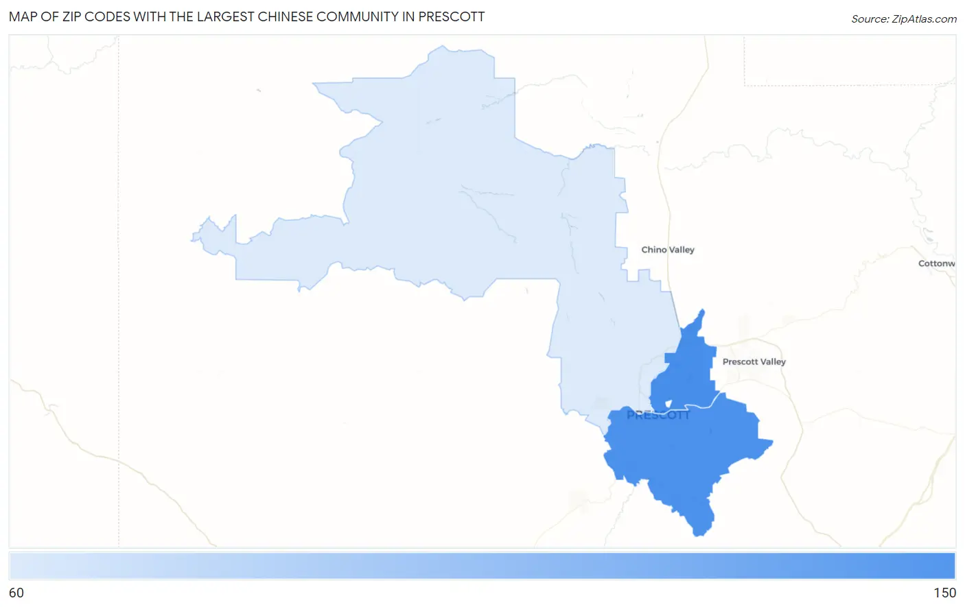 Largest Chinese Community in Prescott by Zip Code in 2024 Zip Atlas