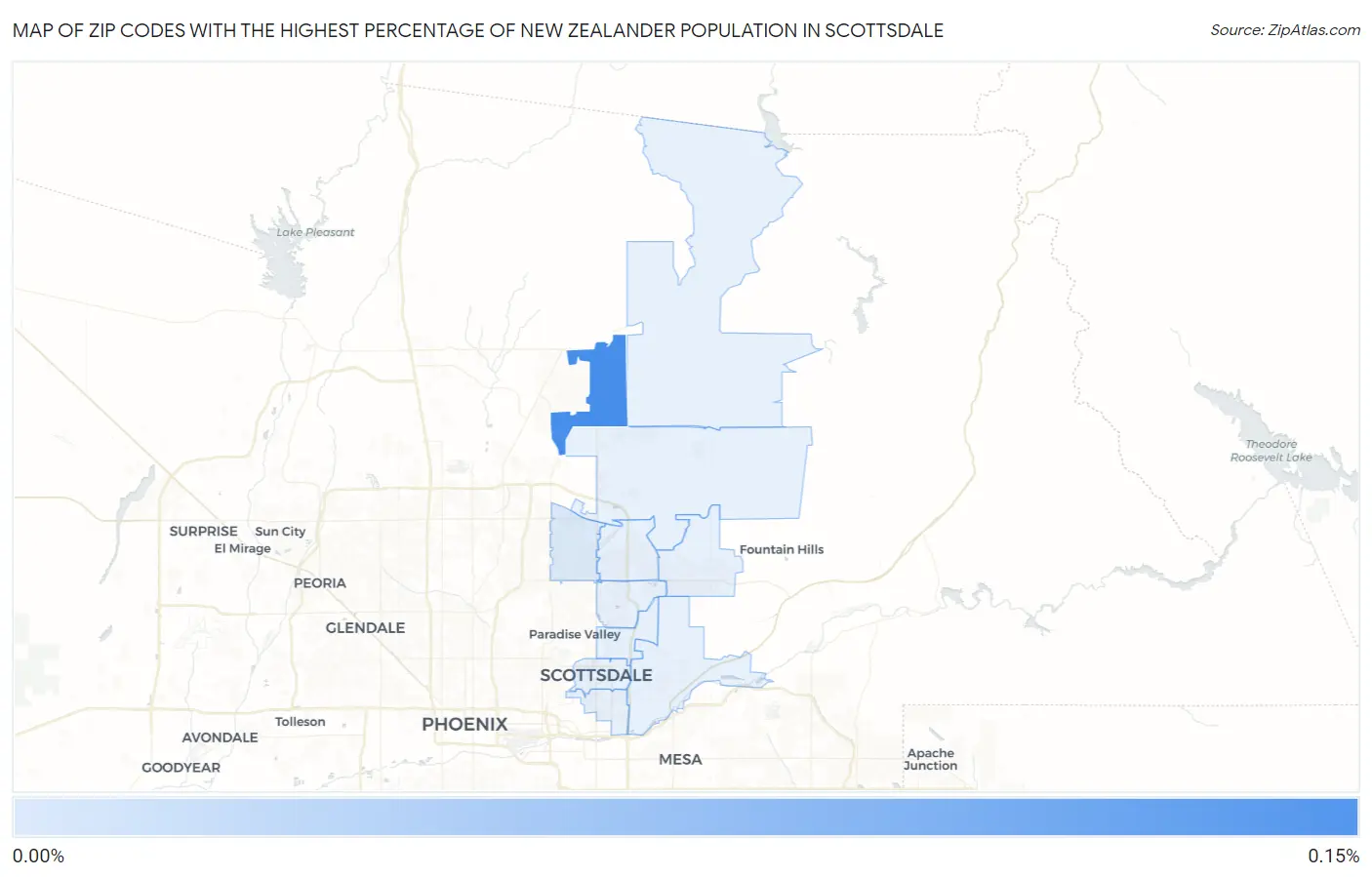 Zip Codes with the Highest Percentage of New Zealander Population in Scottsdale Map
