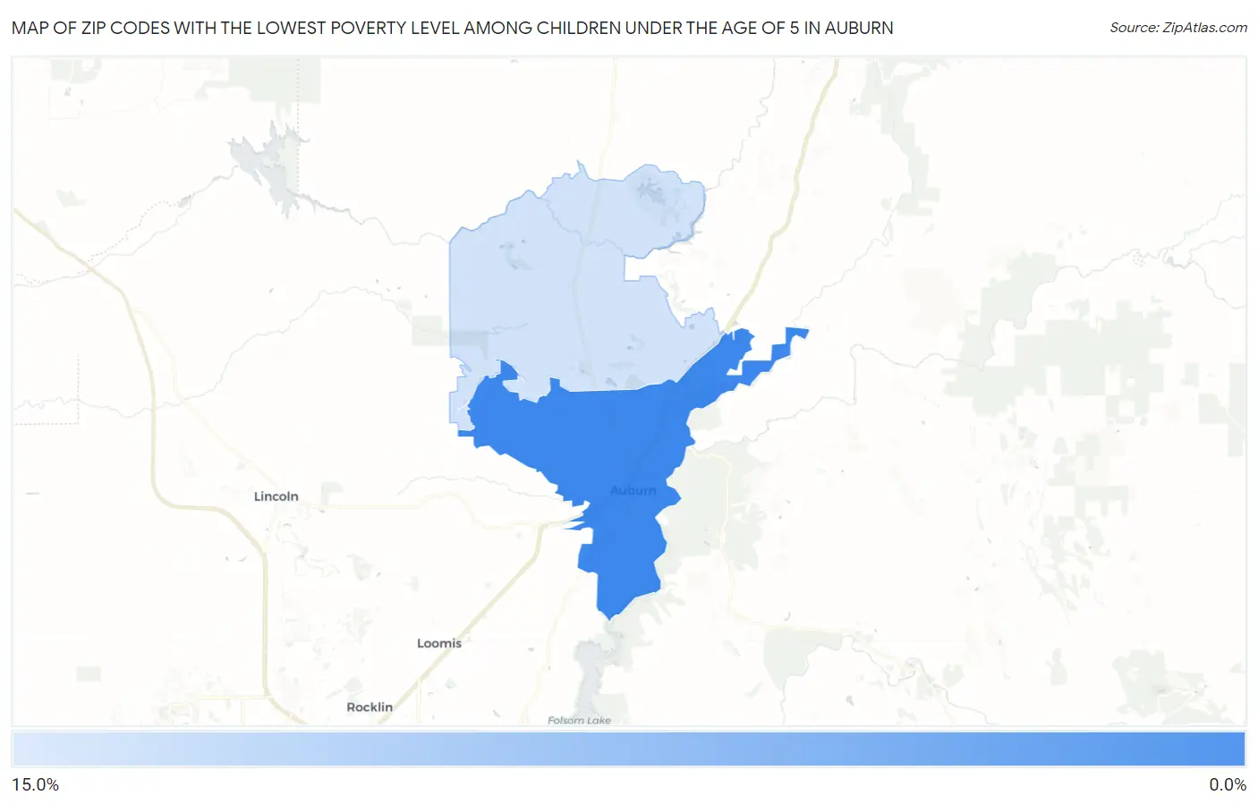 Zip Codes with the Lowest Poverty Level Among Children Under the Age of 5 in Auburn Map