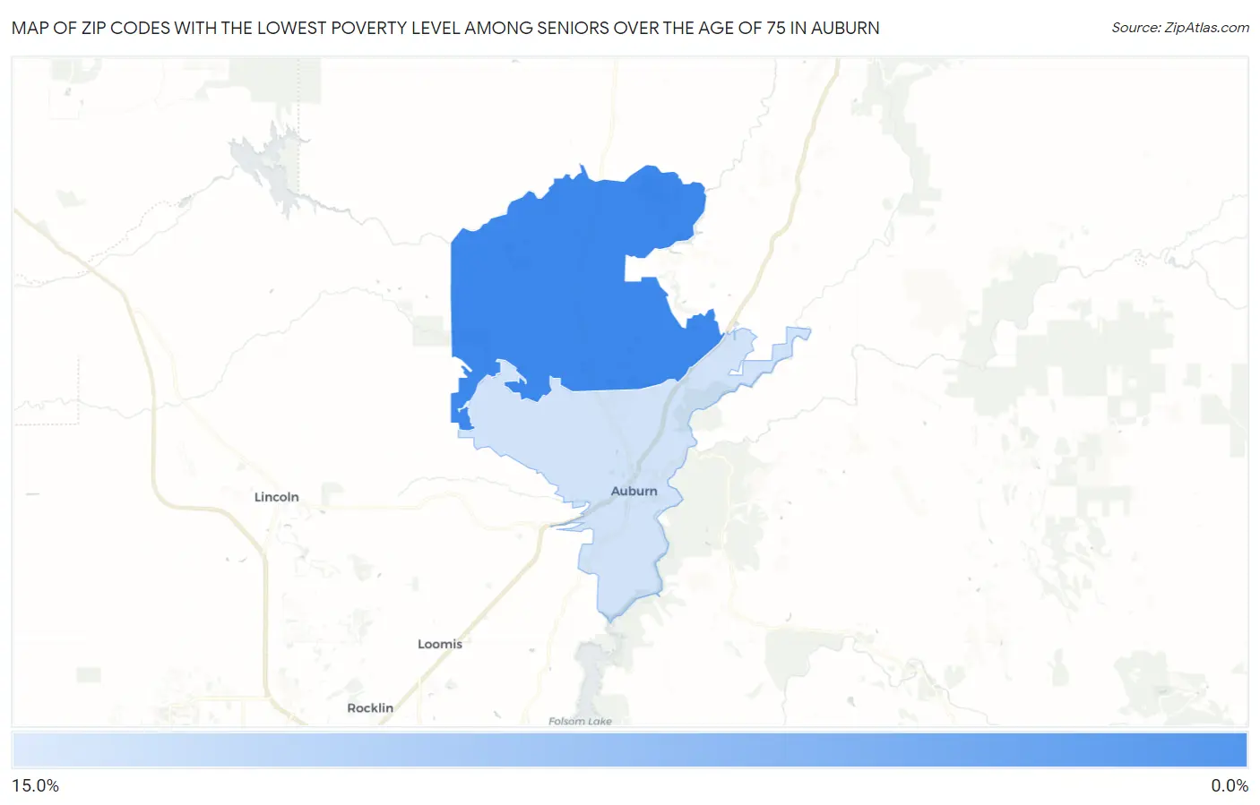 Zip Codes with the Lowest Poverty Level Among Seniors Over the Age of 75 in Auburn Map