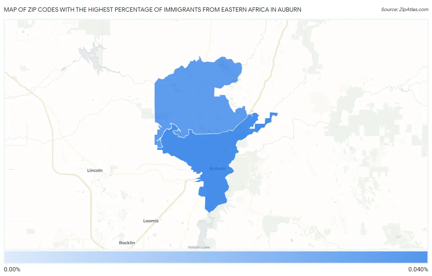 Zip Codes with the Highest Percentage of Immigrants from Eastern Africa in Auburn Map