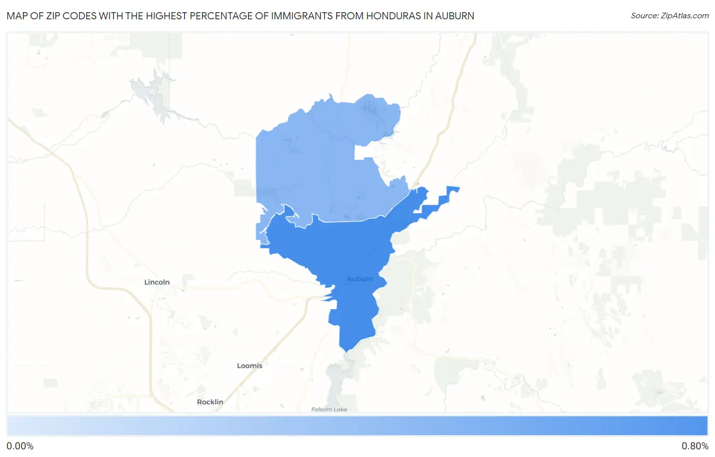 Zip Codes with the Highest Percentage of Immigrants from Honduras in Auburn Map