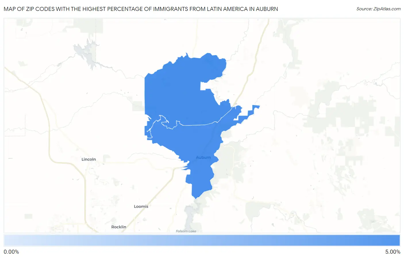 Zip Codes with the Highest Percentage of Immigrants from Latin America in Auburn Map