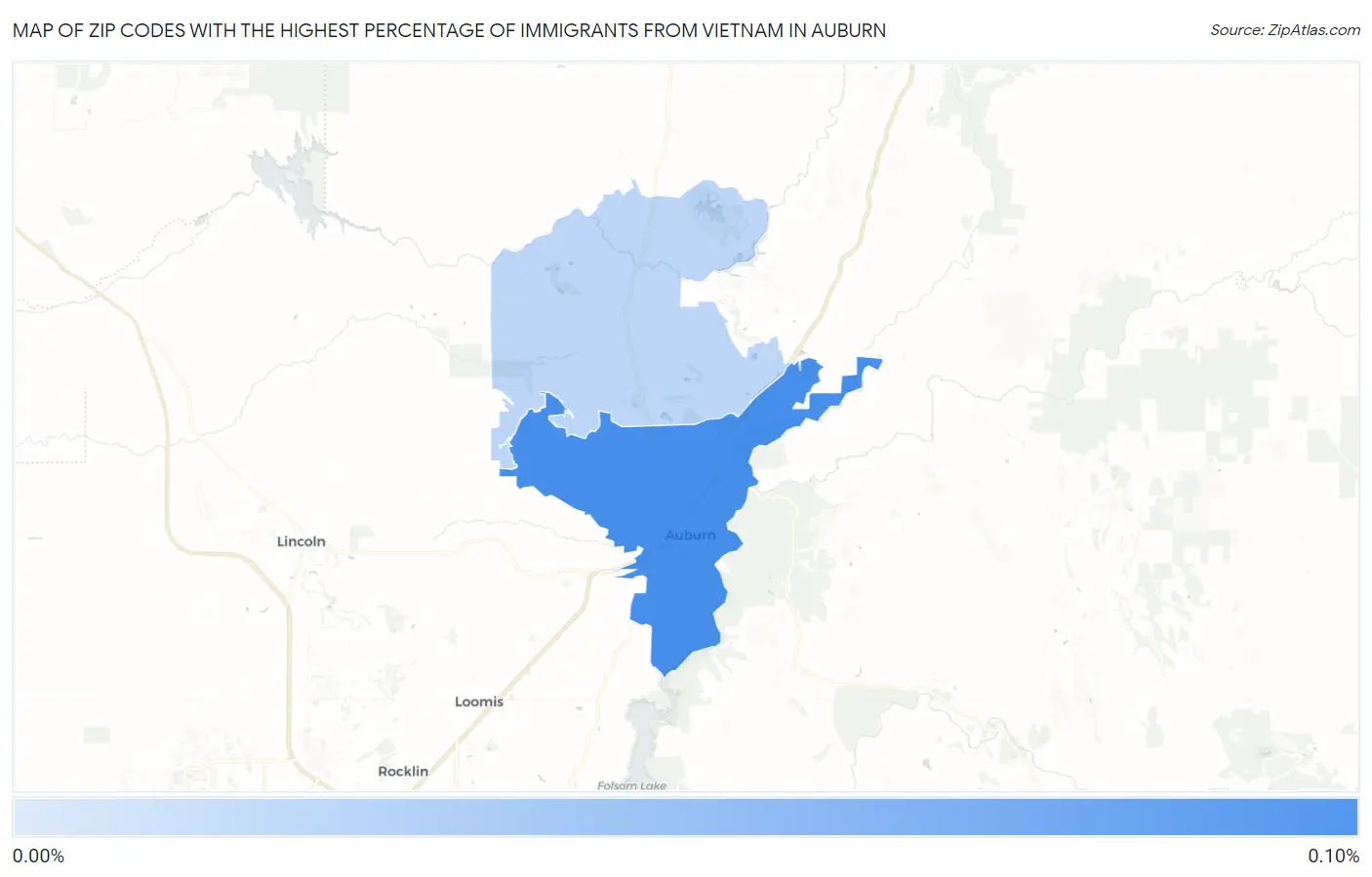 Zip Codes with the Highest Percentage of Immigrants from Vietnam in Auburn Map