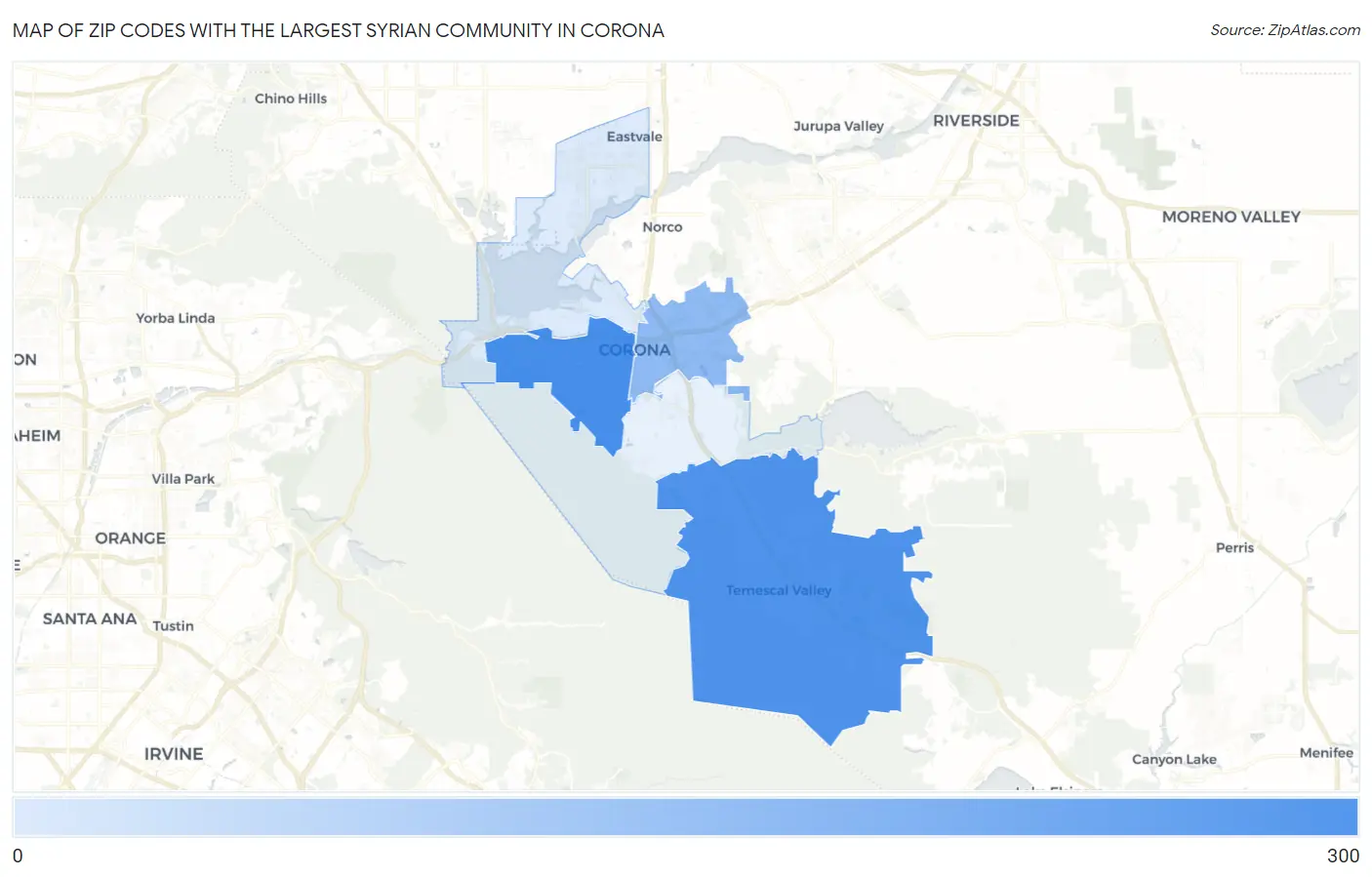 Zip Codes with the Largest Syrian Community in Corona Map