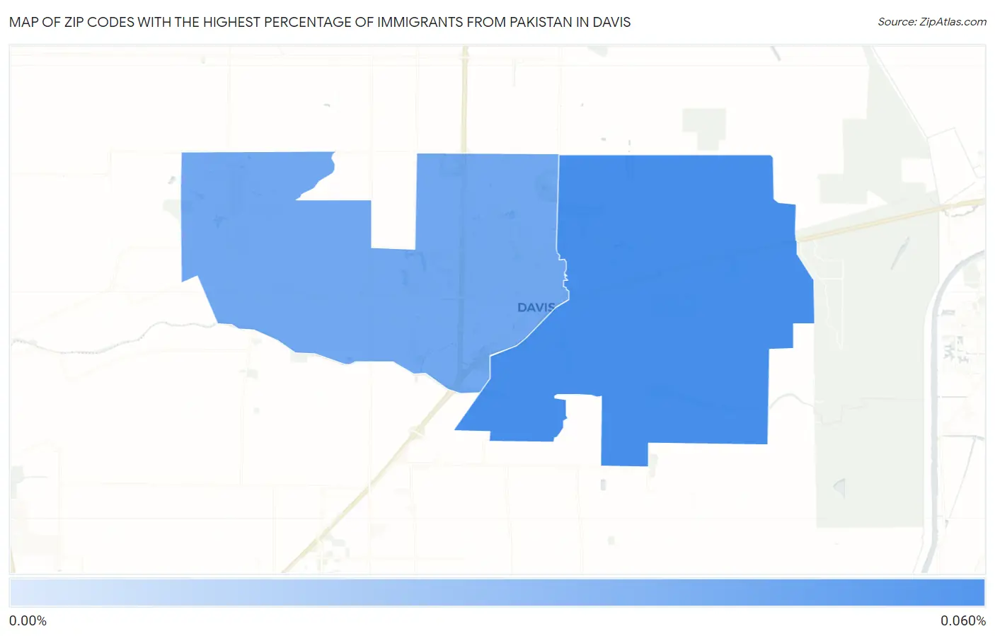 Zip Codes with the Highest Percentage of Immigrants from Pakistan in Davis Map
