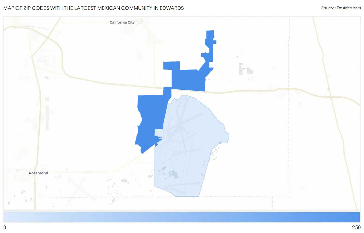 Zip Codes with the Largest Mexican Community in Edwards Map